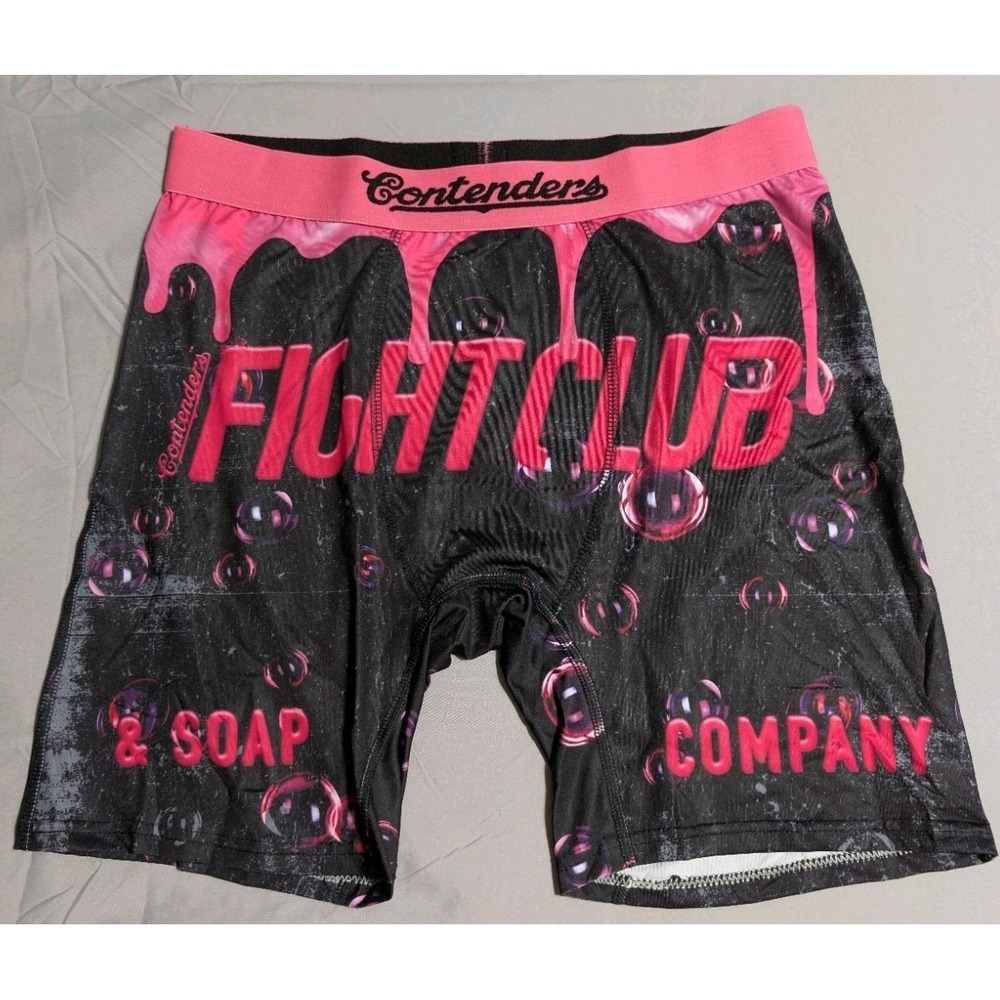 Contenders Fight Club Soap Co Boxer Briefs Mens L Pink Black Graphic New